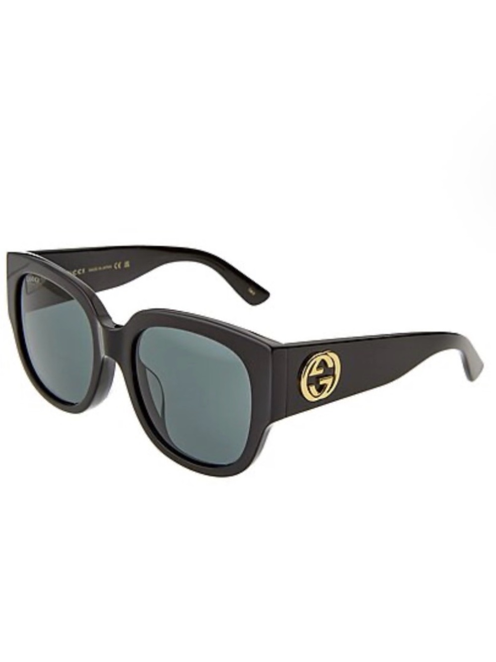 Gucci Black Cat-Eye Sunglasses with Gold GG Medallion